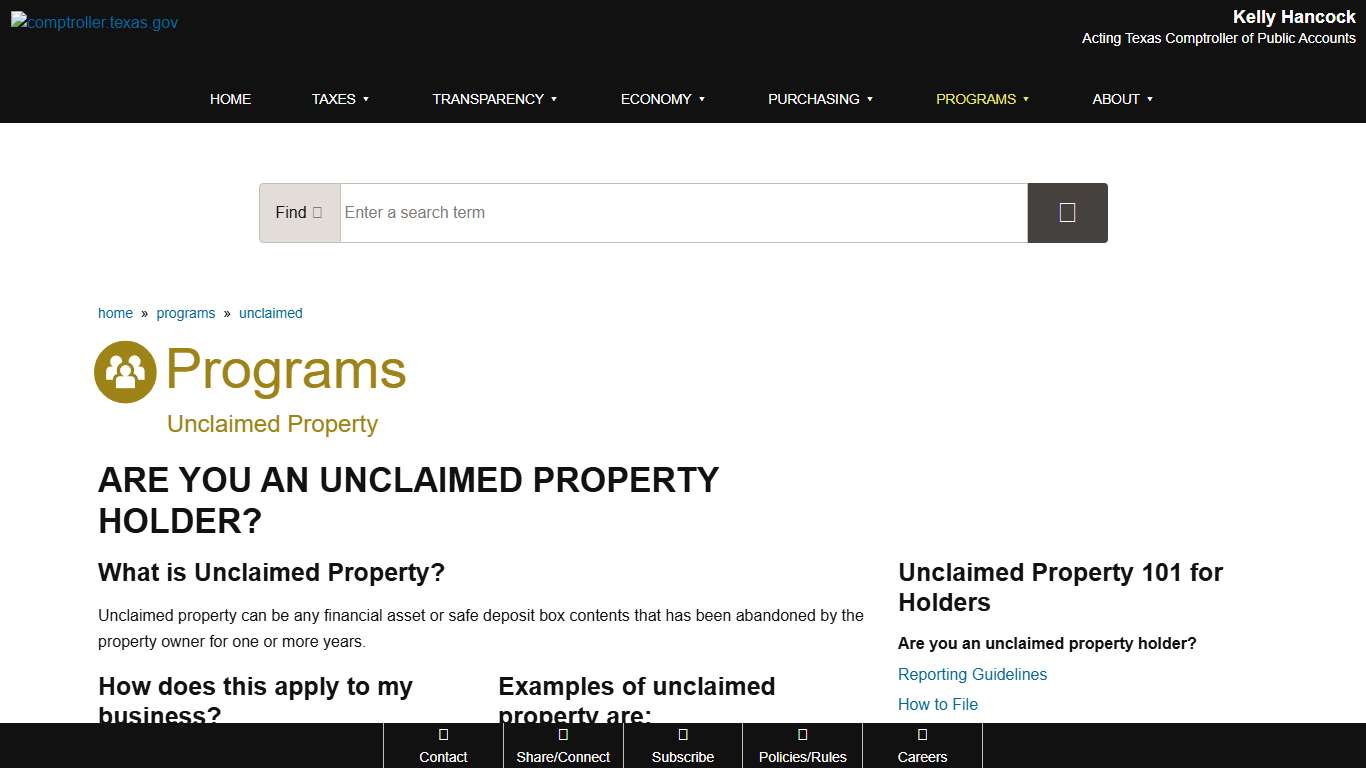 Are you an unclaimed property holder?