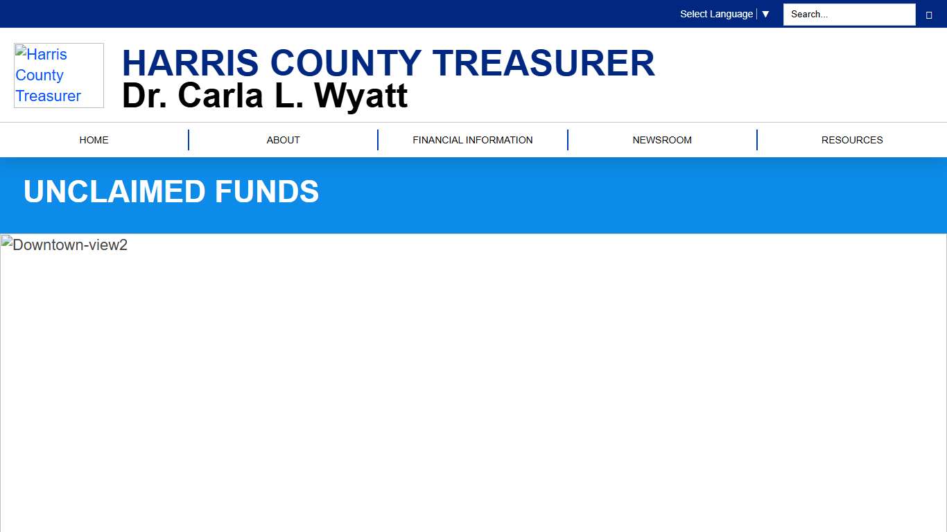 Harris County Treasurer > Financial Information > Unclaimed Funds